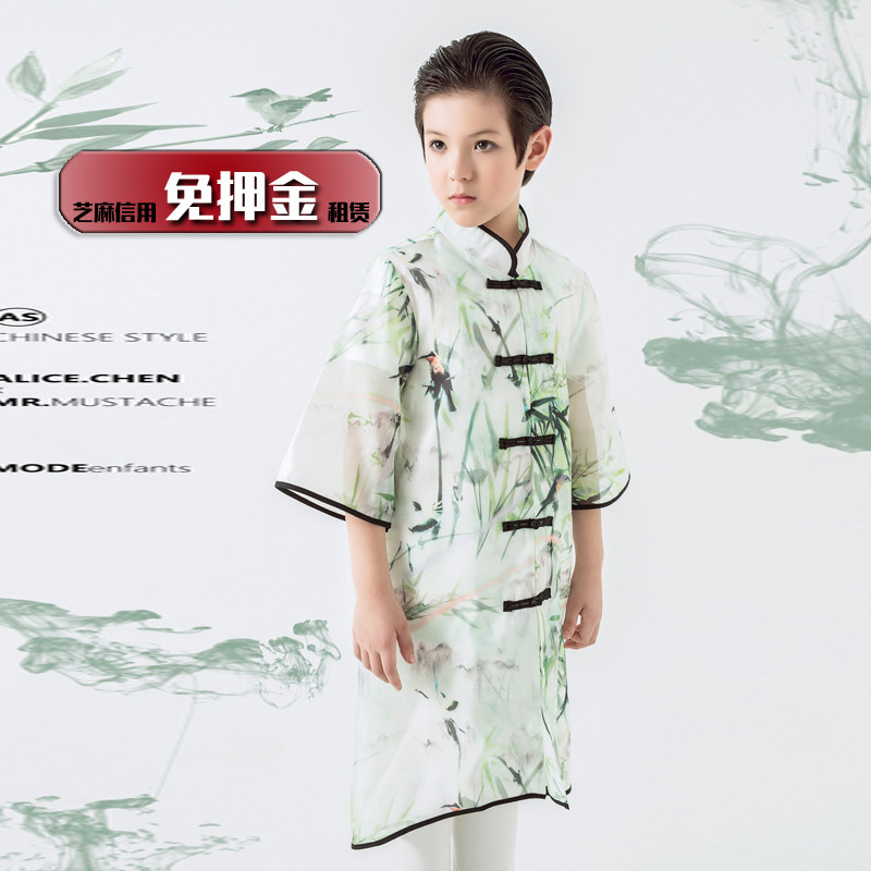 儿童古筝服装出租男童舞剑武术表演服装租赁男孩模特走秀古装GC9