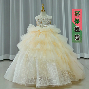 出租儿童唱歌齐地蓬蓬礼服女童模特比赛走秀个性原创夸张服装租赁