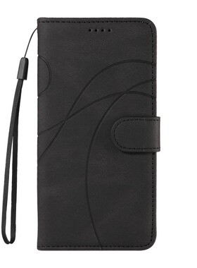 弧形线黑适用Galaxy A11/A21/A31/A41/A51 三星翻盖手机壳A71 4G/5G皮套防摔保护套男女电话壳