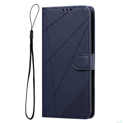 线型蓝适用GalaxyS26/S25/S24/S23/S22/S21/S20 ULTRA/Plus+/FE三星翻盖手机壳S10/S9/S8皮套壳
