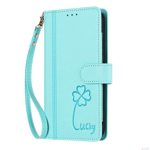 四叶草浅绿适用GalaxyS26/S25/S24/S23/S22/S21/S20 ULTRA/Plus+/FE三星翻盖手机壳S10/S9/S8皮套壳
