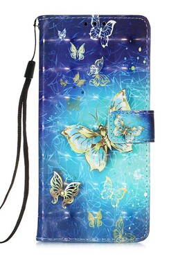 金蝴蝶适用GalaxyS25/S24/S23/S22/S21 Ultra/Plus+/FE 5G三星翻盖手机壳S20/S10 4G皮套防摔保护套电话壳