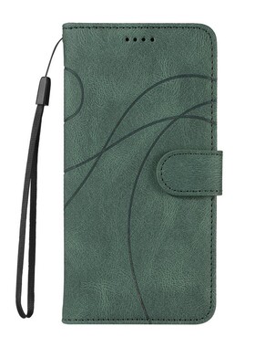 弧形线绿适用Galaxy A11/A21/A31/A41/A51 三星翻盖手机壳A71 4G/5G皮套防摔保护套男女电话壳