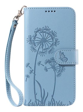 蒲公英蓝适用GalaxyS25/S24/S23/S22/S21 5G三星翻盖手机壳S20/S10/S9/S8/S7 4G皮套防摔保护套电话壳