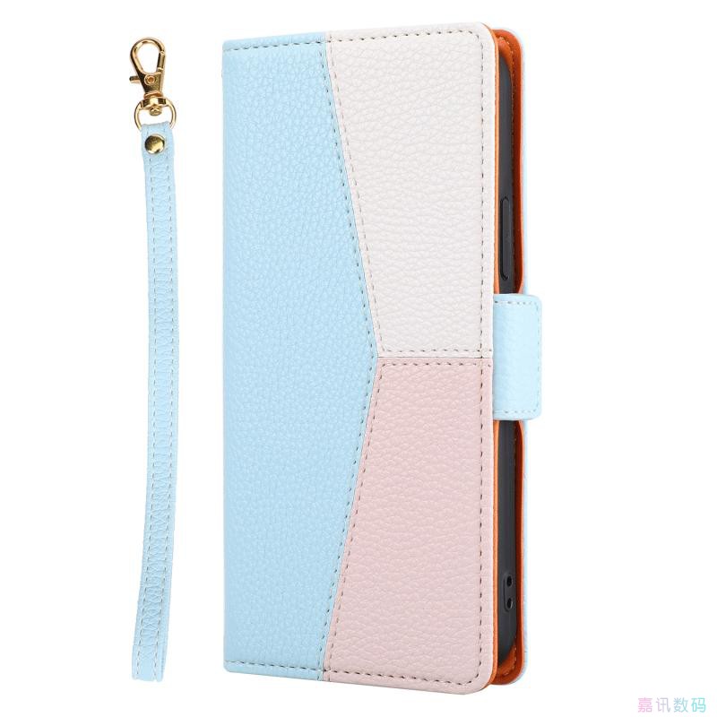 蓝白粉适用GalaxyS24/S23/S22/S21 Plus/+ Ultra 5G 三星翻盖手机壳S20/S10/S9/S8 FE皮套防摔保护套电话壳