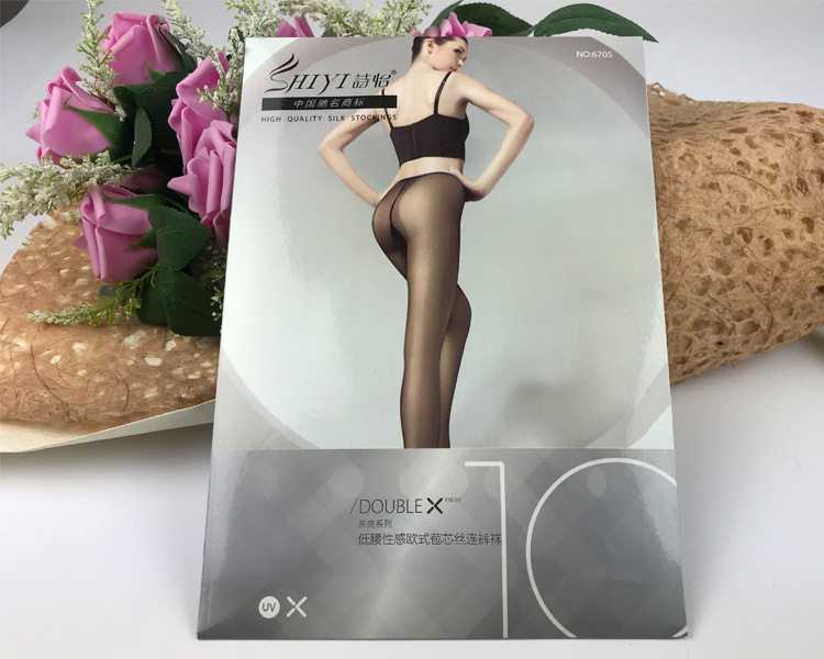 葉小姐诗怡3D超薄透明低腰性感欧式包芯丝连裤袜