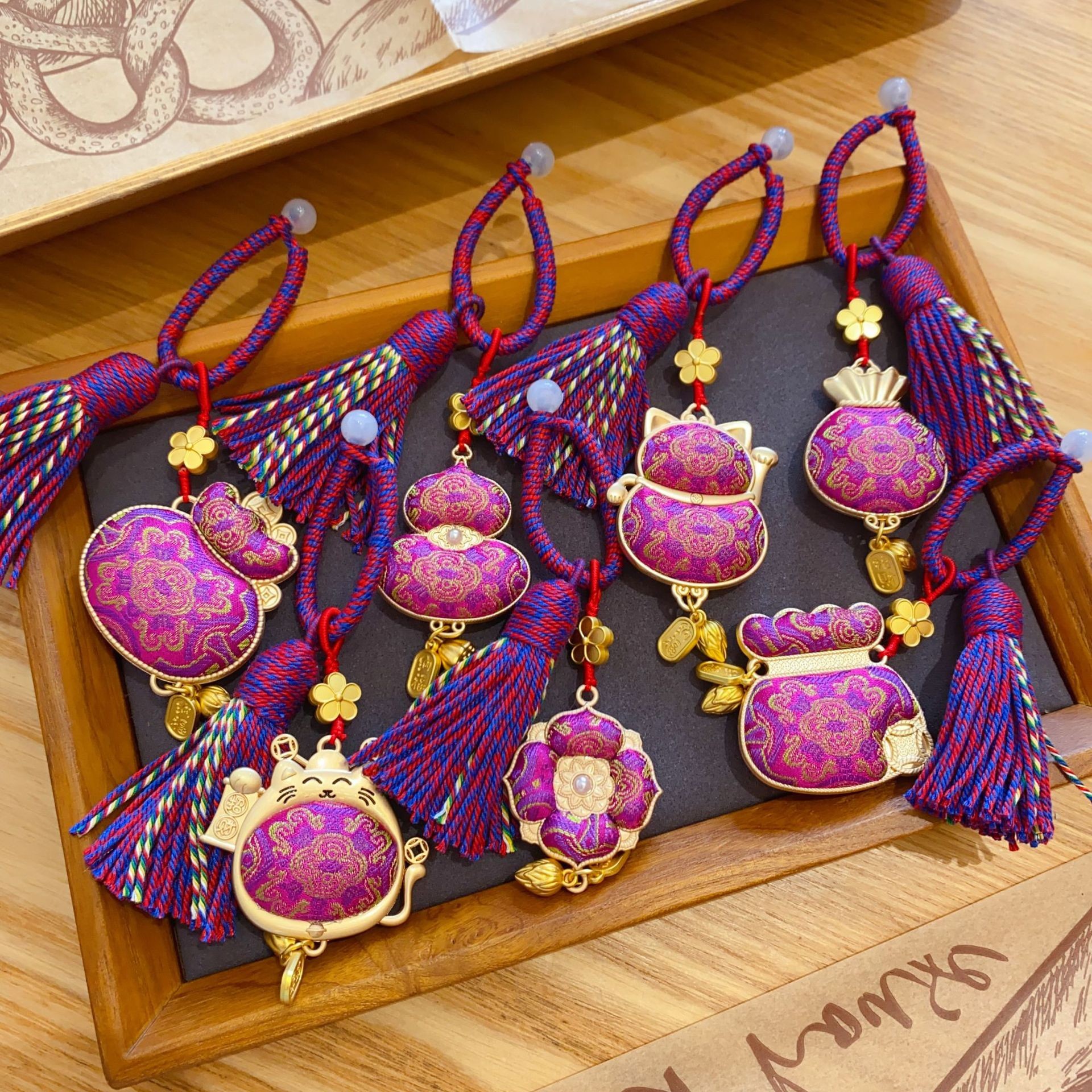 非遗名家宋锦葫芦挂件包挂车挂