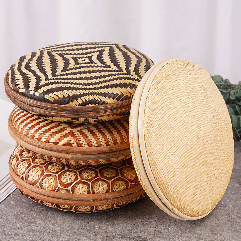 纯手工竹编普洱茶饼盒分茶盒收纳盒越南秋藤礼盒送朋友送茶友