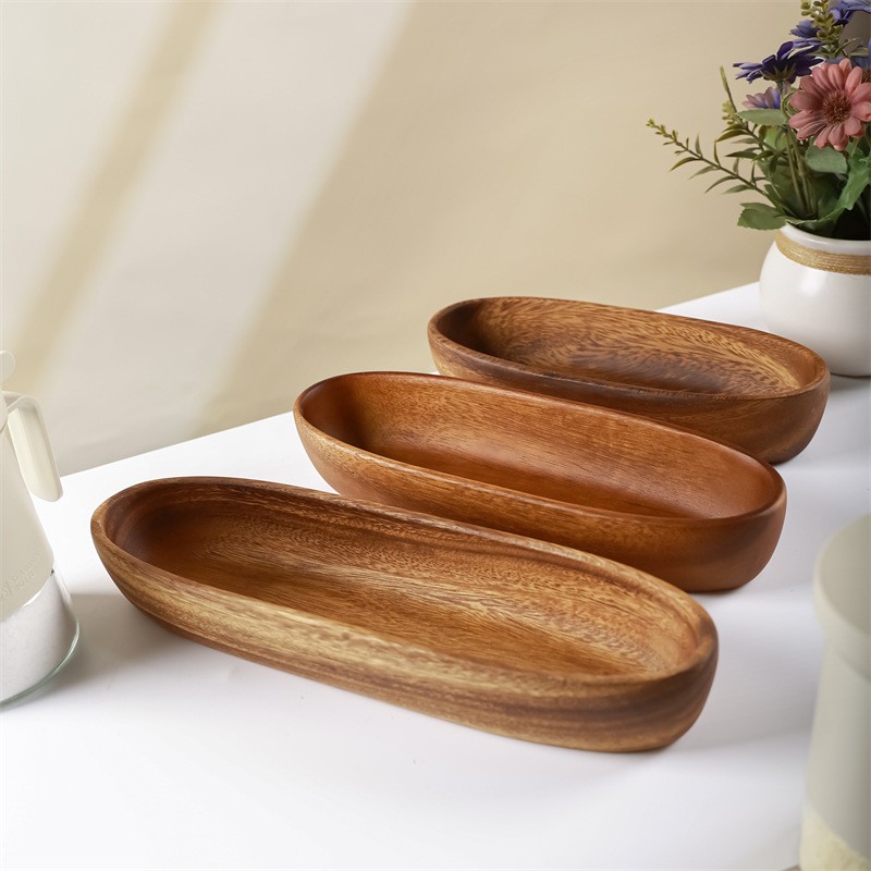 南美胡桃木船型碗相思木沙拉碗