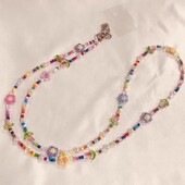 挂绳长款 郁金香花朵挂链手机壳扩音器珍珠链条可背带斜挎肩带包包