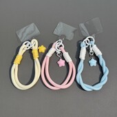 ins清新纯色编织立体吊坠星星适用手机壳女款 ccd相机挂饰包包挂件