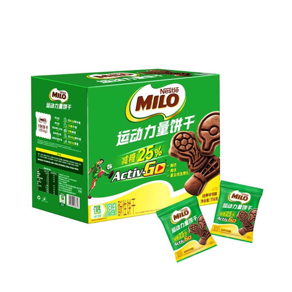山姆代购雀巢美禄运动力量饼干减糖版可可味高钙高铁饱腹零食