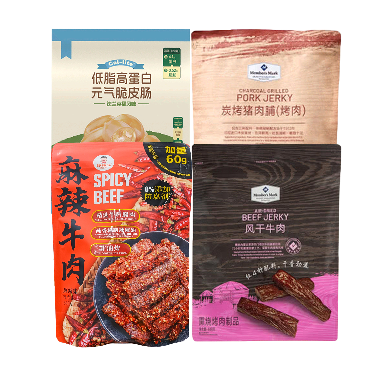 山姆棒棒娃麻辣牛肉风干牛肉手撕干牛肉炭烤猪肉脯元气脆皮肠零食 零食/坚果/特产 牛肉类 原图主图