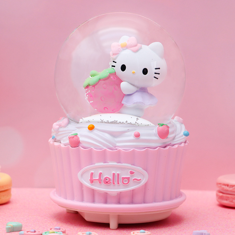 彩灯飘雪花小黄人水晶球音乐盒