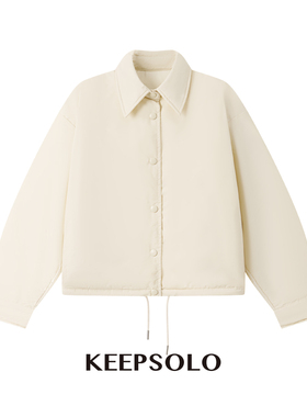 KeepSolo「轻便保暖」短款抽绳翻领鹅绒服025