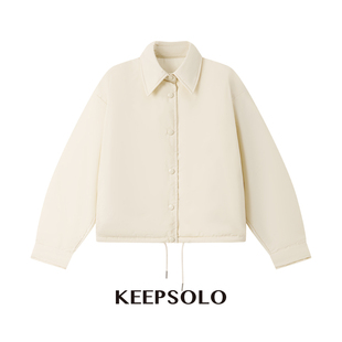 KeepSolo「轻便保暖」短款 抽绳翻领鹅绒服025