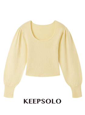 KeepSolo「奶fufu氛围感」绒感马海毛方领针织毛衣026