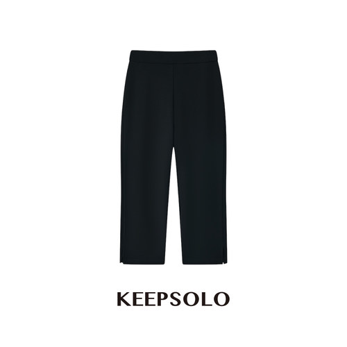 KeepSolo零感显瘦开叉小黑裤