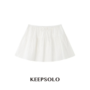 KeepSolo「浪漫显瘦」刺绣碎花抽绳mini裙013