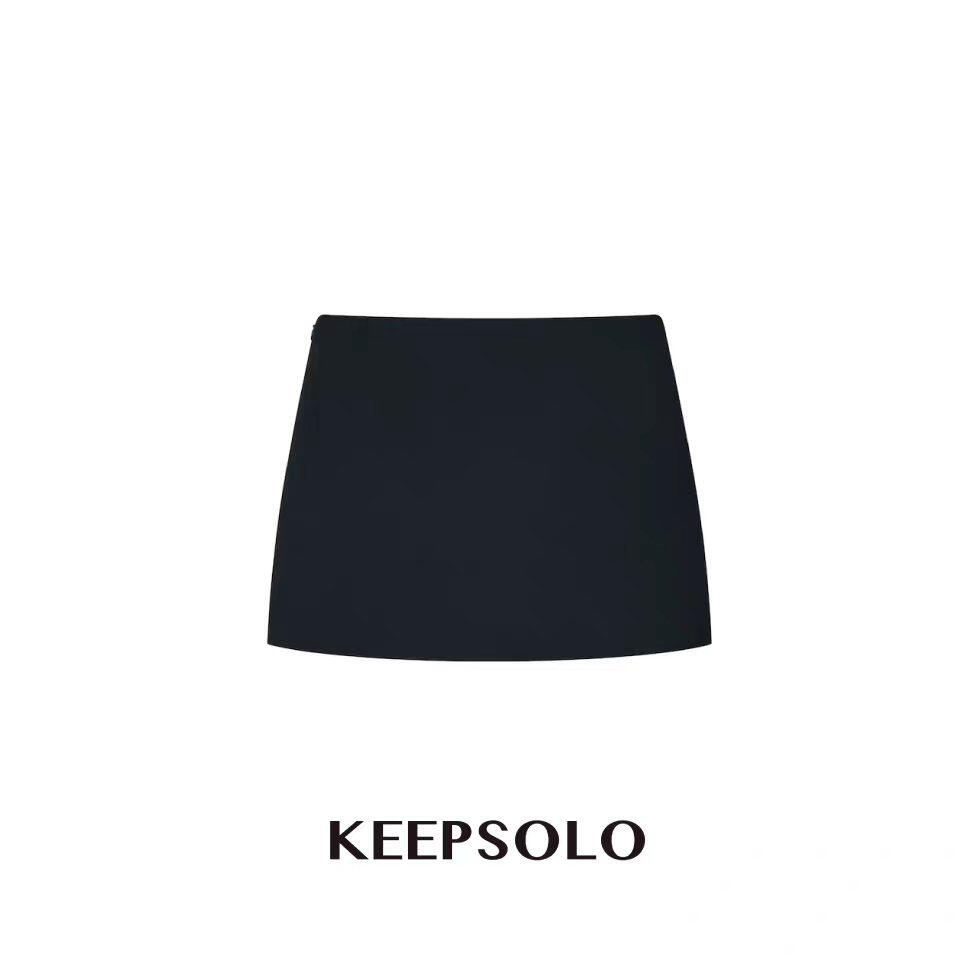 KeepSolo百搭A字高腰mini裙裤
