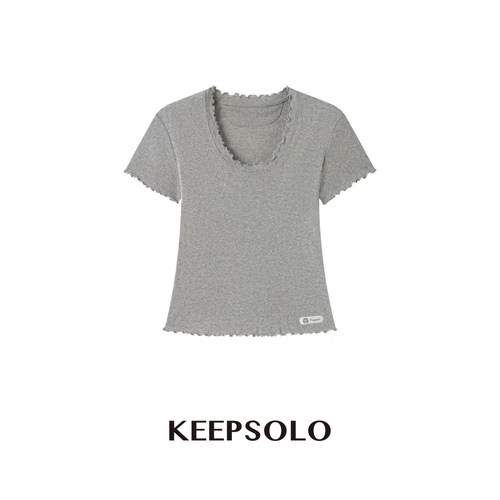 KeepSolo纯欲显瘦U领短袖T恤
