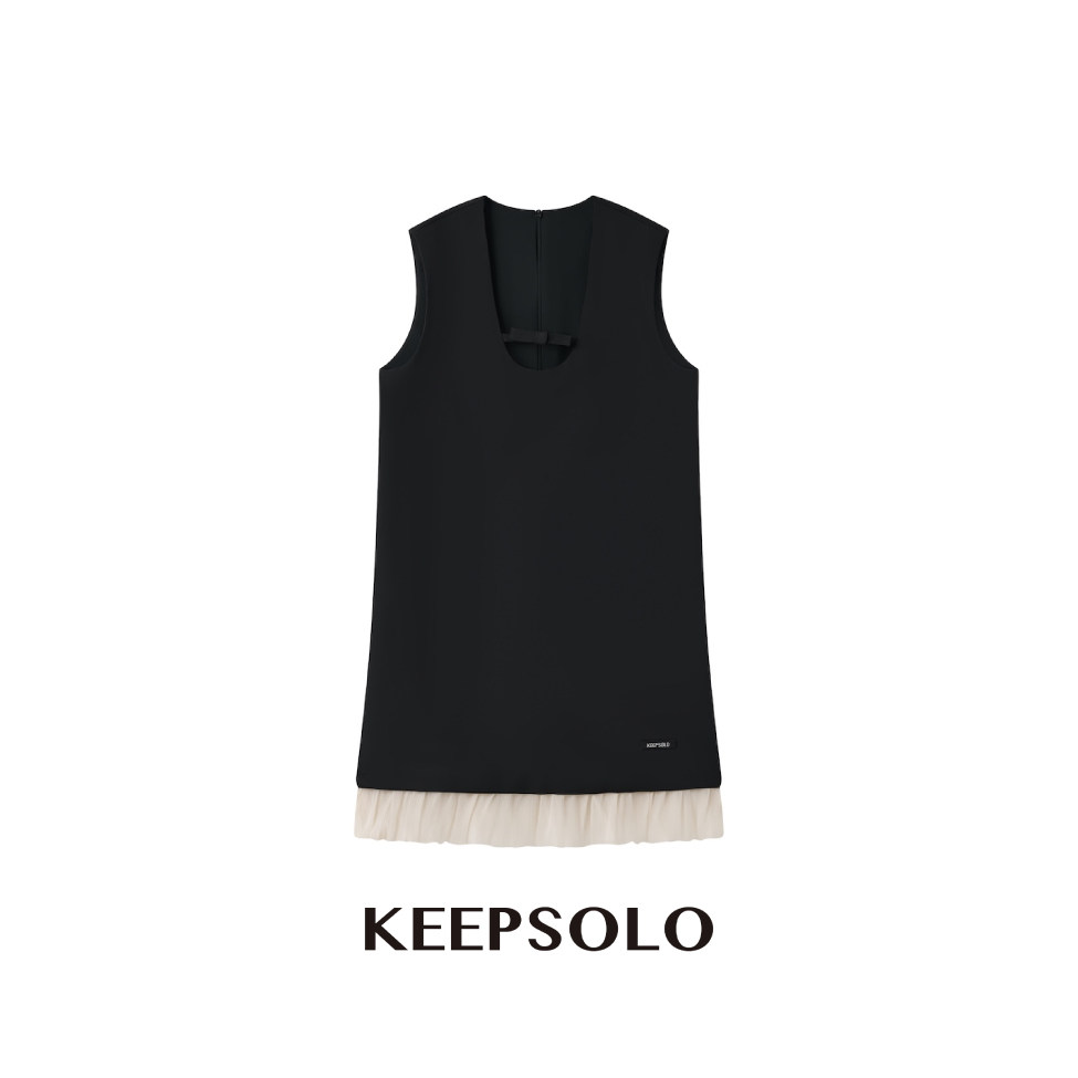 KeepSolo「休闲显瘦」柔纱织标A字连衣裙26SS084