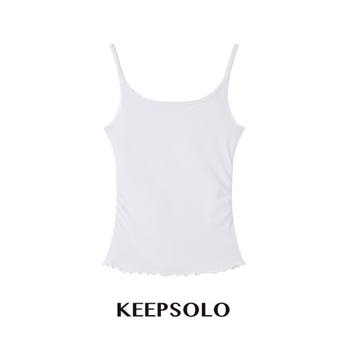 KeepSolo轻盈薄纱波浪吊带背心