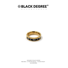 BLACKDEGREE原创潮牌水鬼表盘情侣撞色齿牙 指环男女戒指尾戒