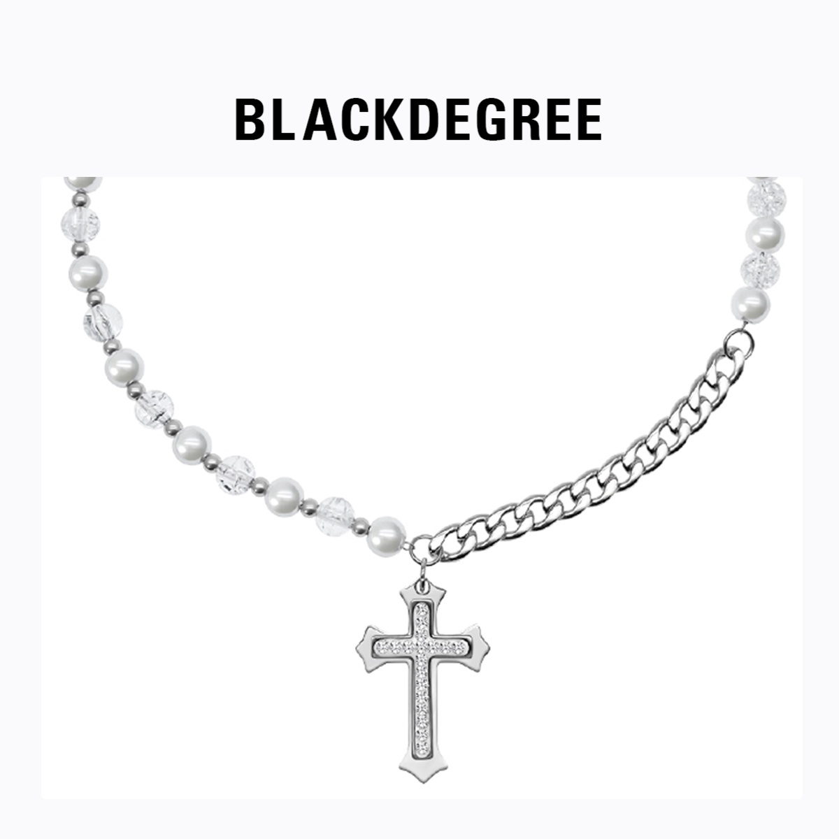 Blackdegree十字架钛钢嘻哈项链
