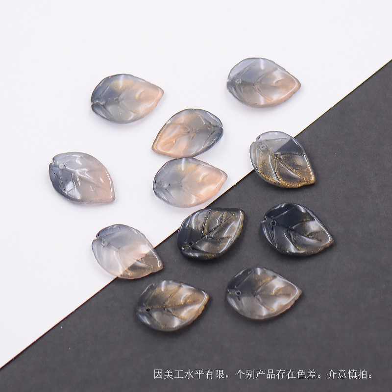 20颗18x26mm山茶叶琉璃叶子树叶diy古风发簪头饰手工制作材料