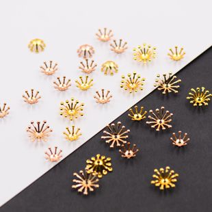 保色铜配10 14mm花蕊花托非遗缠花丝绒线古风永顺diy发簪配件材料