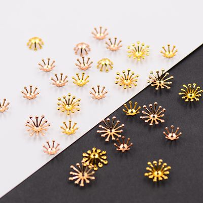 保色铜配10/14mm花蕊花托非遗缠花丝绒线古风永顺diy发簪配件材料