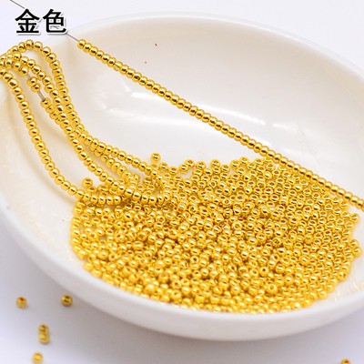 超优10克2mm镀金米珠散珠隔珠diy手链耳环戒指发簪饰品配件材料