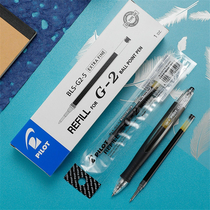 日本pilot百乐g2按动笔芯0.5适用百乐中性笔宝特瓶水笔替芯大容量