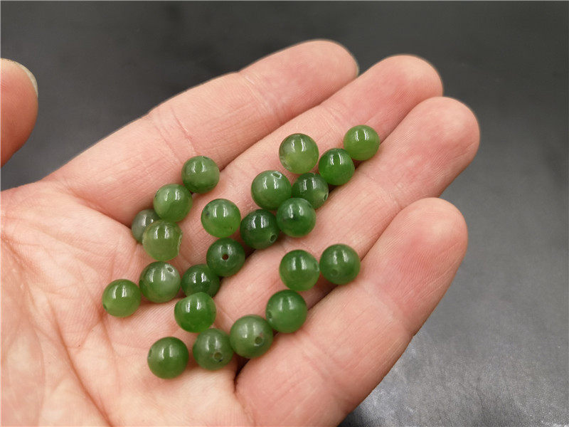 天然碧玉圆珠俄料饰品配件