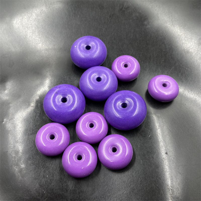 紫云母平安扣吊坠紫色玉石