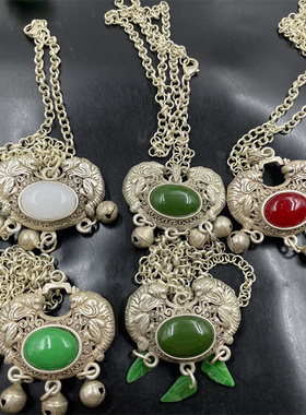 镶嵌百福如意锁吊坠毛衣链挂件