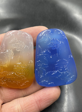 玉髓玛瑙山水牌子毛衣链