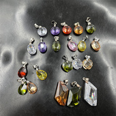 小蛋形挂件 水滴宝石玉坠 四海玉器 精美冰种切面锆石圆形吊坠