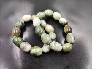 四海玉器 天然玉石南阳独山玉手链 独玉筒珠手串 男款手链