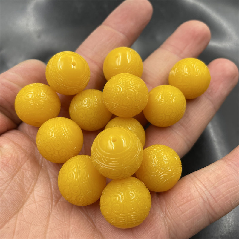 DIY饰品配件二代鸡油黄琥珀蜜蜡回纹雕花圆珠散珠 散批,饰品/流行首饰/时尚饰品新,其他DIY饰品配件,淘宝优惠券,粉丝福利购,淘宝优惠卷
