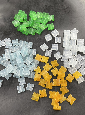 四海玉器 DIY饰品配件绿色玉万字散珠配件 白玉万字散珠 黄玉