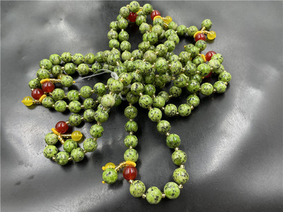 四海玉器新款10毫米橄榄绿色玉石