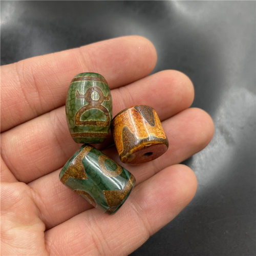 天珠玛瑙米珠彩色虎牙桶珠