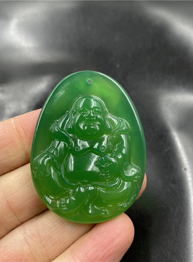 女款绿玉髓弥勒佛吊坠