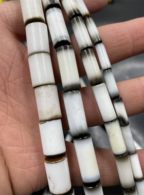 黑白色玛瑙筒珠散珠散批