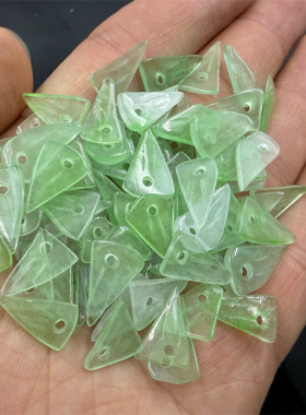 四海玉器 DIY饰品配件冰种浅绿色玉树叶散珠 叶子配件配饰