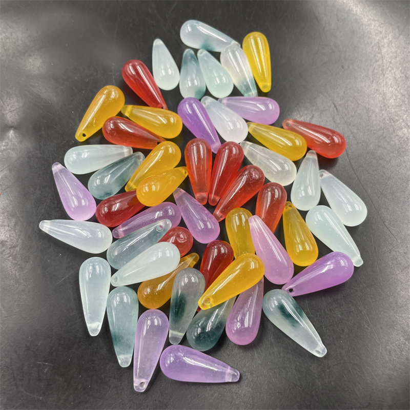 四海玉器 冰种飘花巴山翠玉圆柱水滴吊坠 红色挂件 紫罗兰玉坠