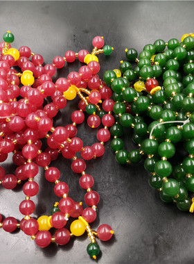 毫米玉珠子碧绿色手链特价