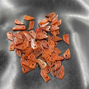 四海玉器 DIY饰品配件红翡翠玉小树叶散珠佩饰 小叶子 珠子散批